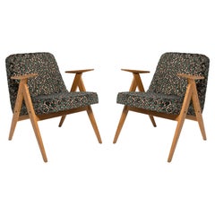 Dos Sillones de Terciopelo de Leopardo 366 Mid Century, de Chierowski, Europa, años 60