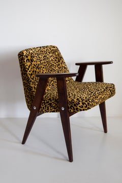 Two Mid-Century 366 Armchairs in Leopard Velvet, Jozef Chierowski, Europe 1960s