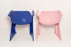 Two Mid-Century Baby Pink and Blue Kangaroo Chairs, Ernst Moeckl, Germany, 1968