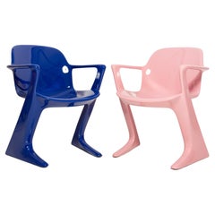 Used Two Mid-Century Baby Pink and Blue Kangaroo Chairs, Ernst Moeckl, Germany, 1968