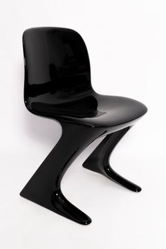 Two Mid-Century Black Kangaroo Chairs Designed by Ernst Moeckl, Germany, 1960s