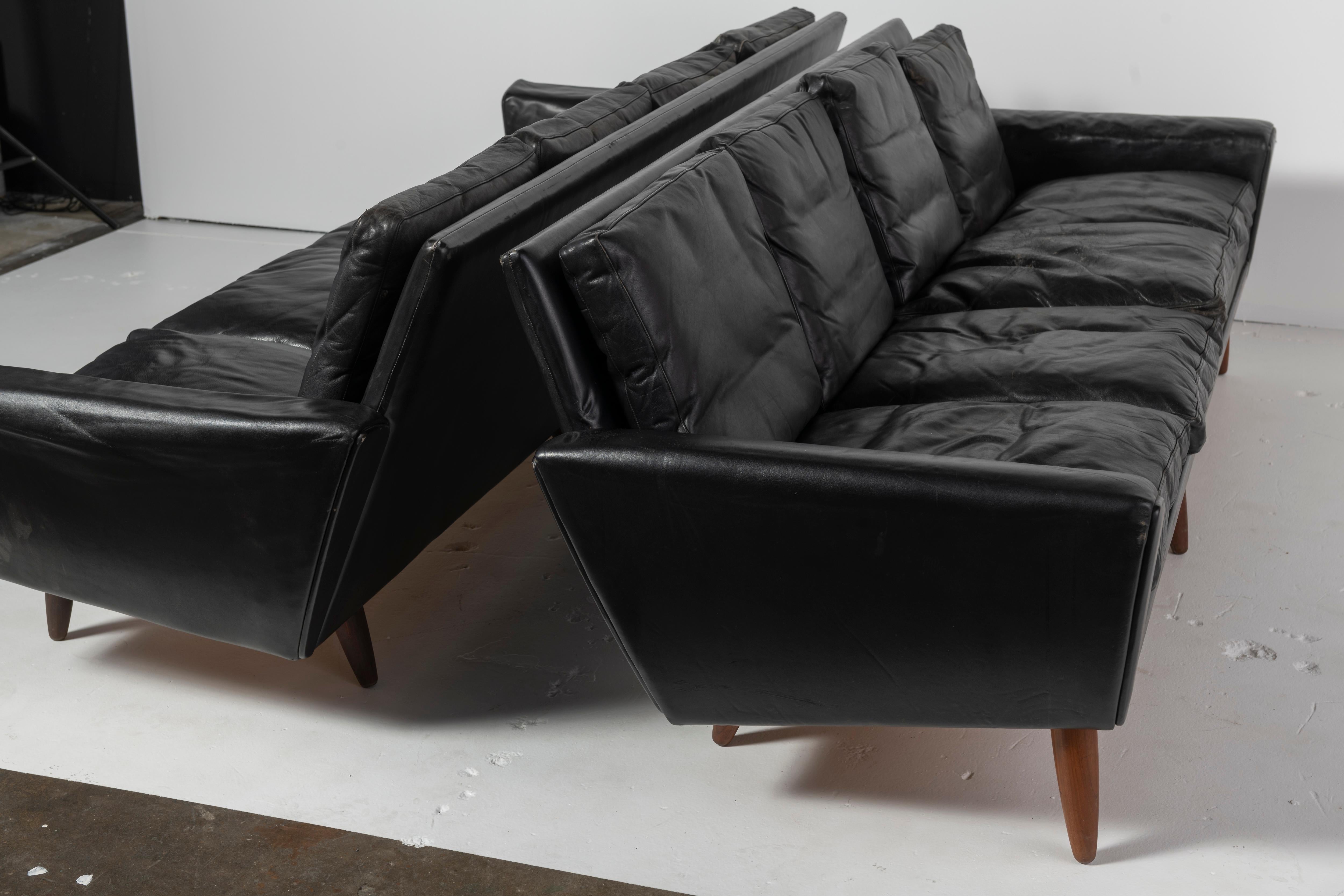 Mid-Century Modern Two Georg Thams Mid-Century Danish Leather Sofas For Sale