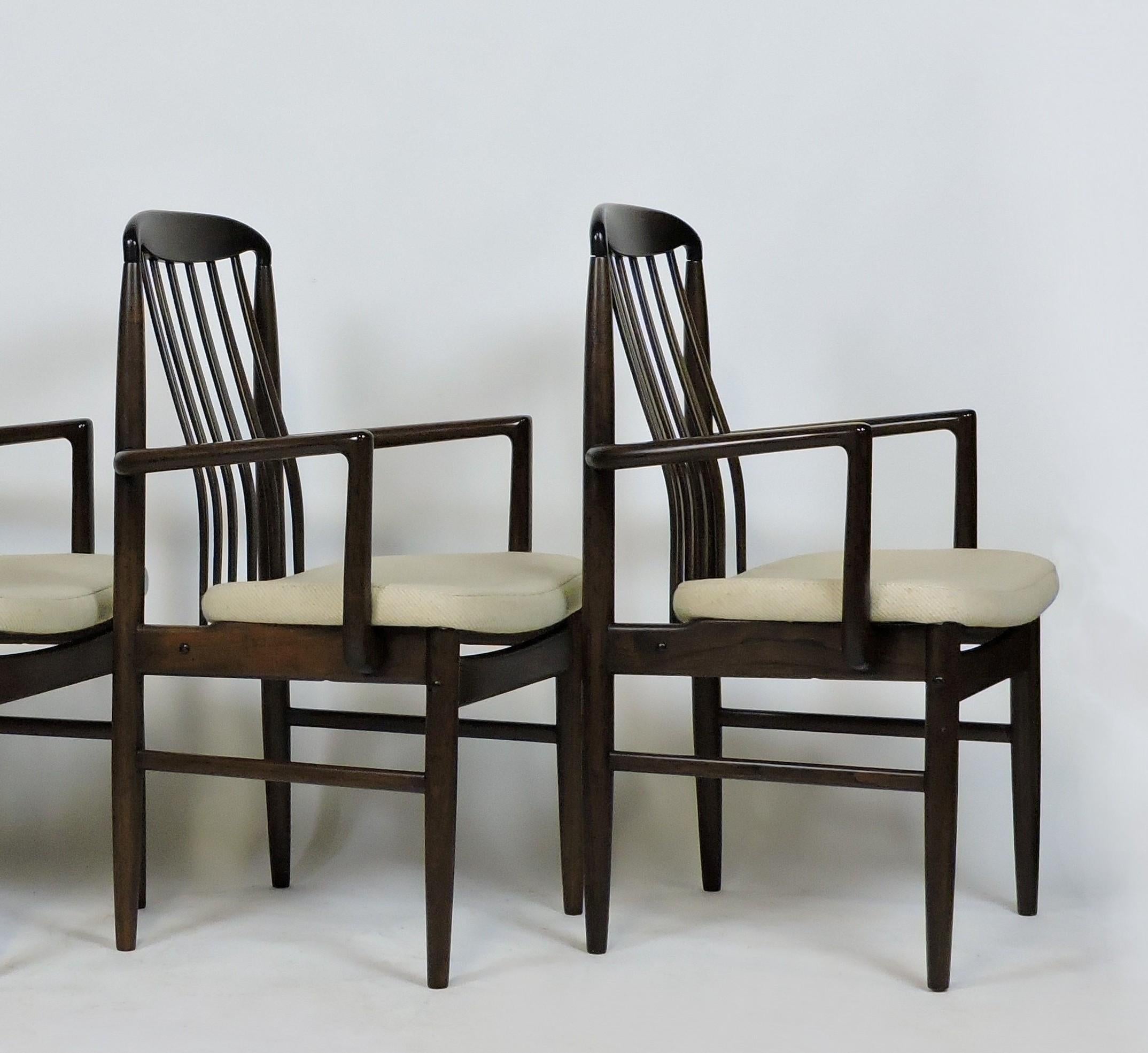 Two Midcentury Danish Modern Walnut Benny Linden BL10A Sanne Dining Chairs 1