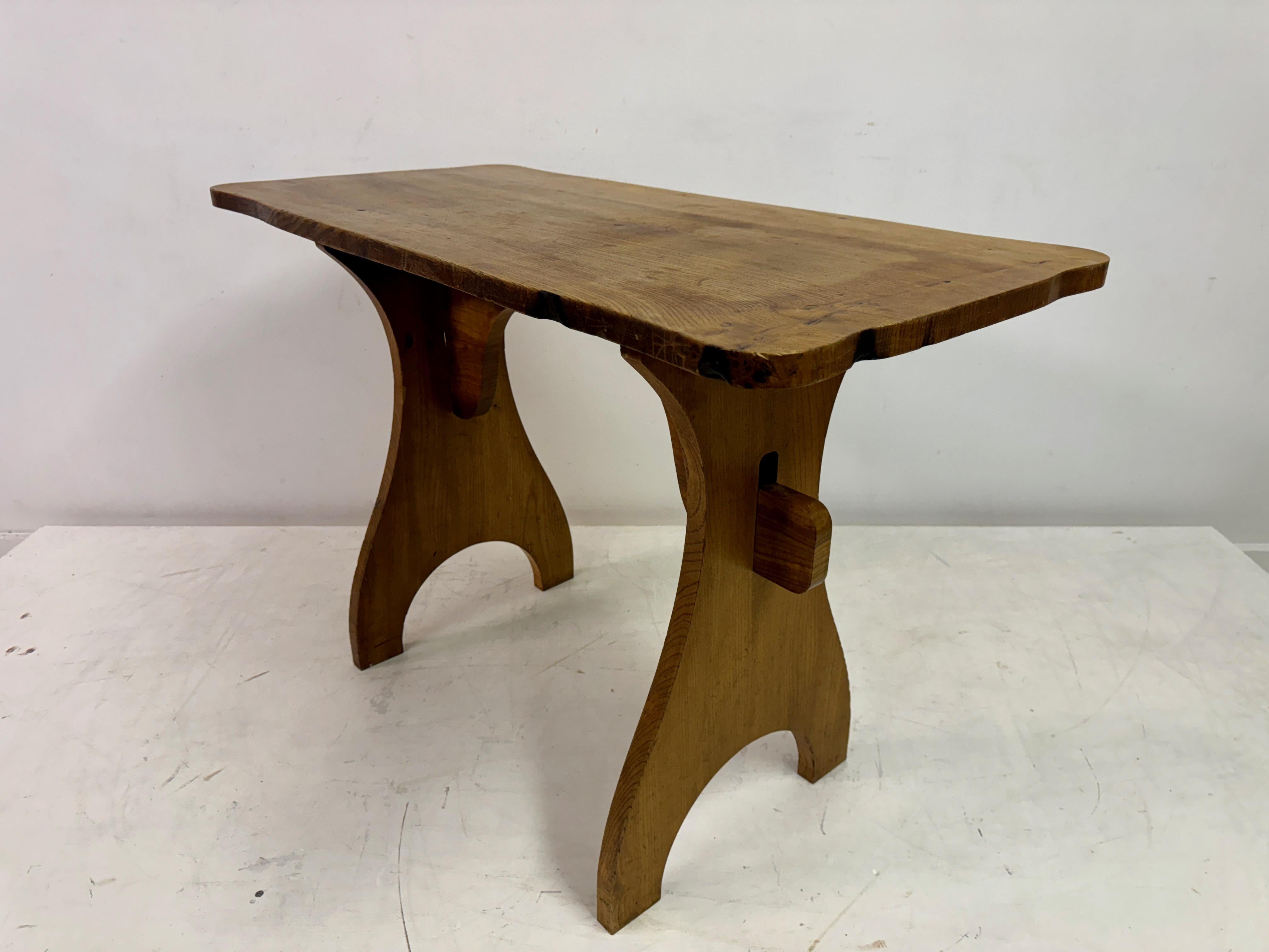 Two Mid-Century Elm Arts and Crafts Style Tables or Desks For Sale 10