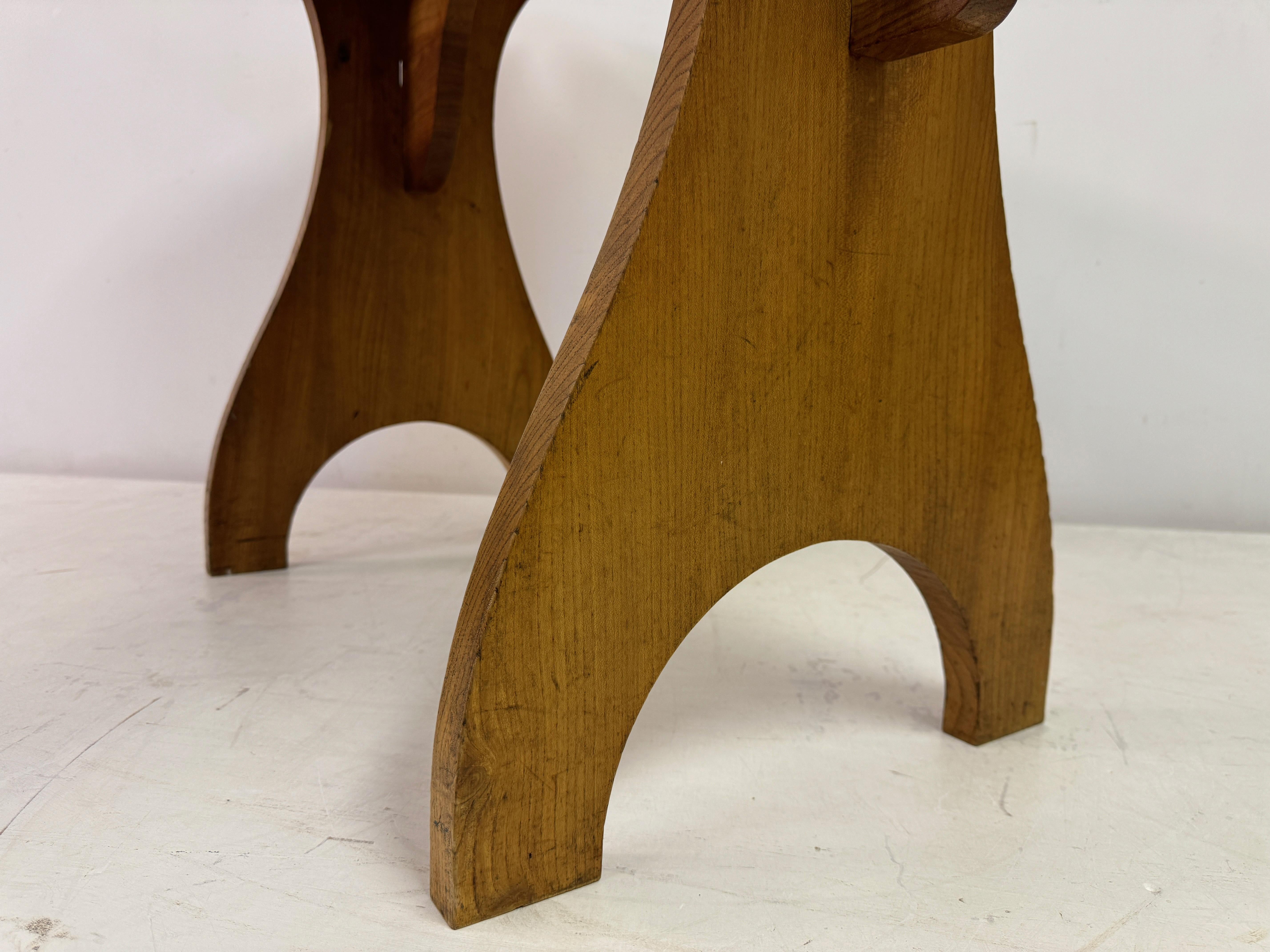 Two Mid-Century Elm Arts and Crafts Style Tables or Desks For Sale 12