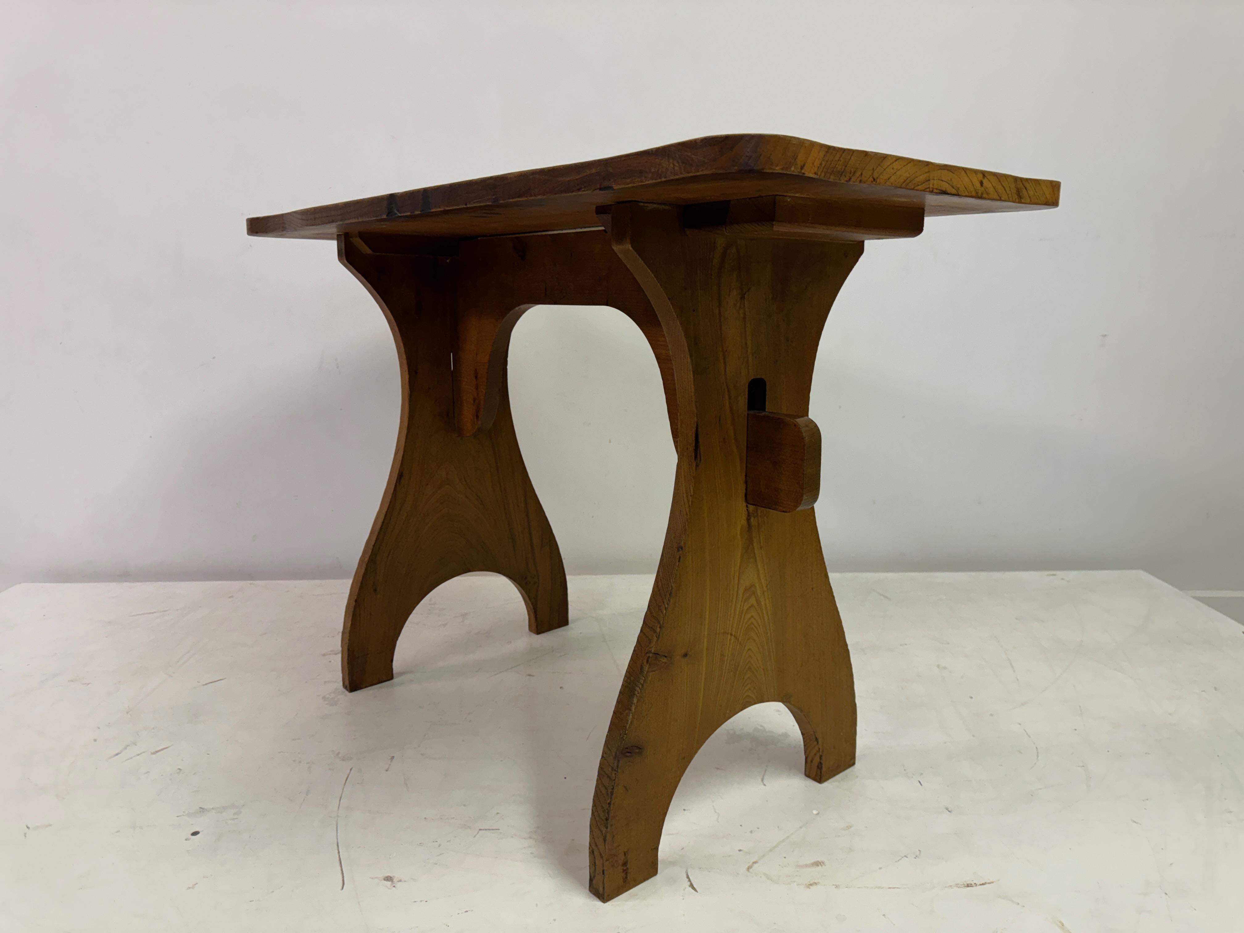 20th Century Two Mid-Century Elm Arts and Crafts Style Tables or Desks For Sale