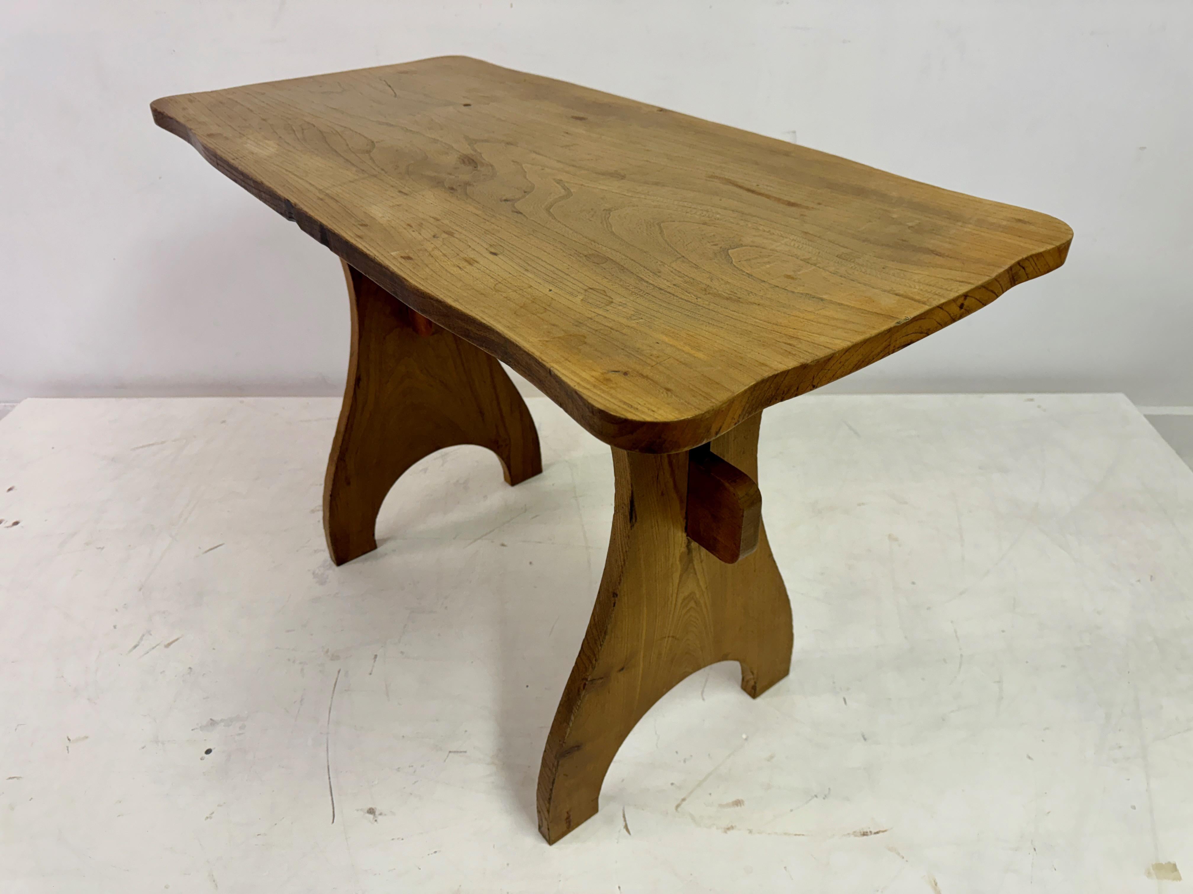 Two Mid-Century Elm Arts and Crafts Style Tables or Desks For Sale 1