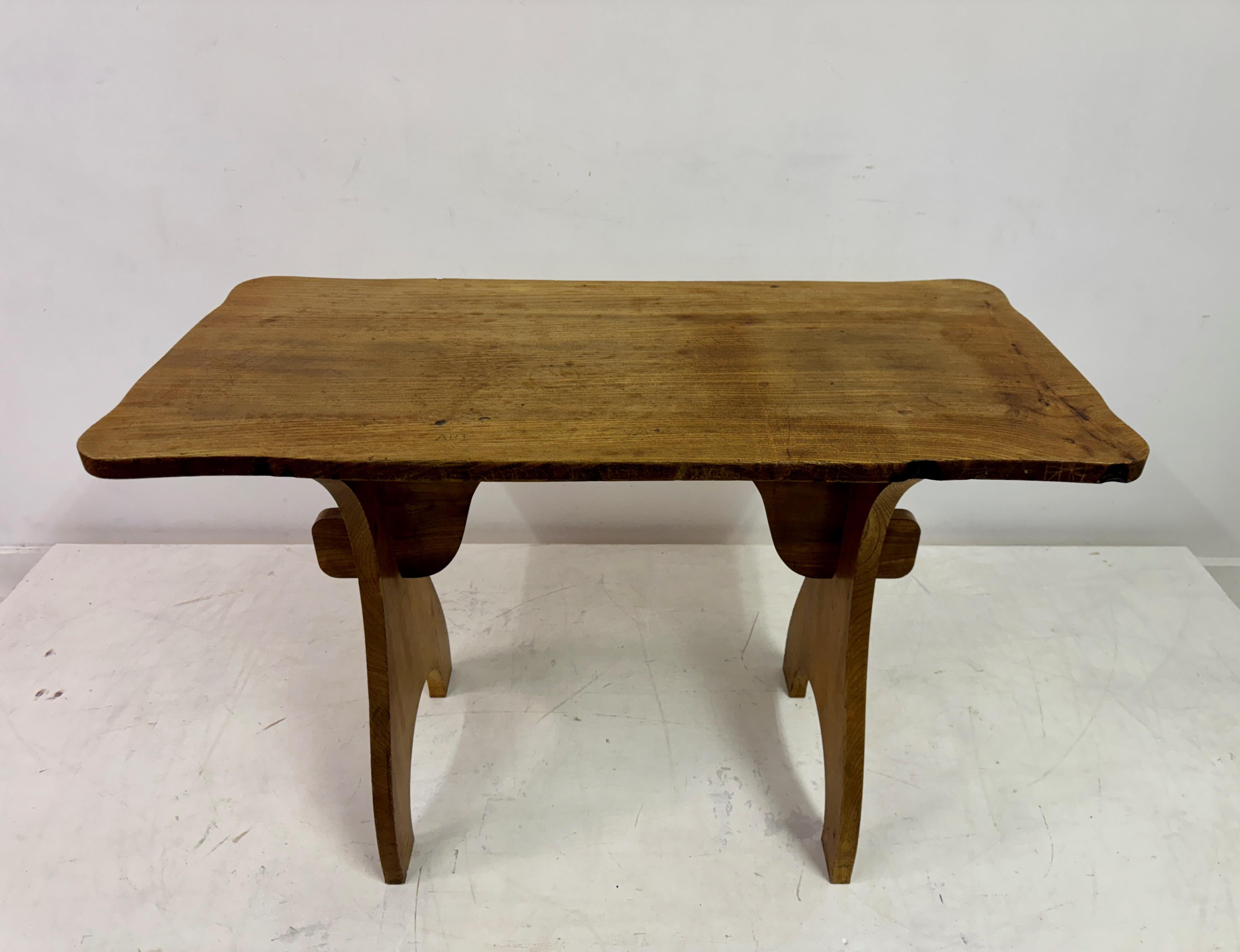 Two Mid-Century Elm Arts and Crafts Style Tables or Desks For Sale 4