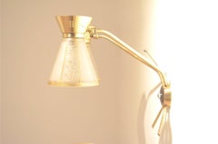 Two Midcentury French Design, Diabolo Shaped Glass Wall Sconces Lamps