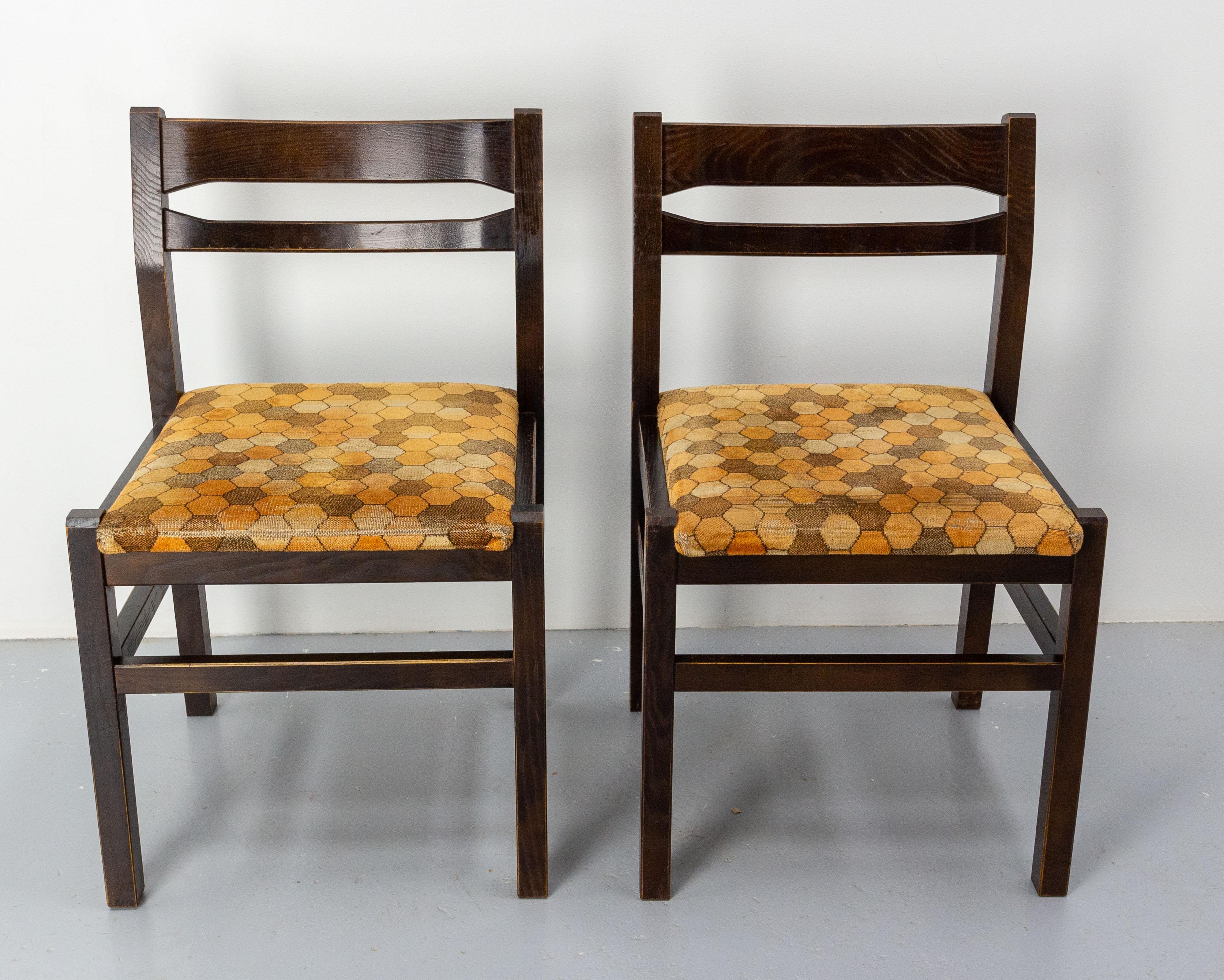 Mid-Century Modern Two Mid-Century French Eight Chairs Upholstered to Recover For Sale