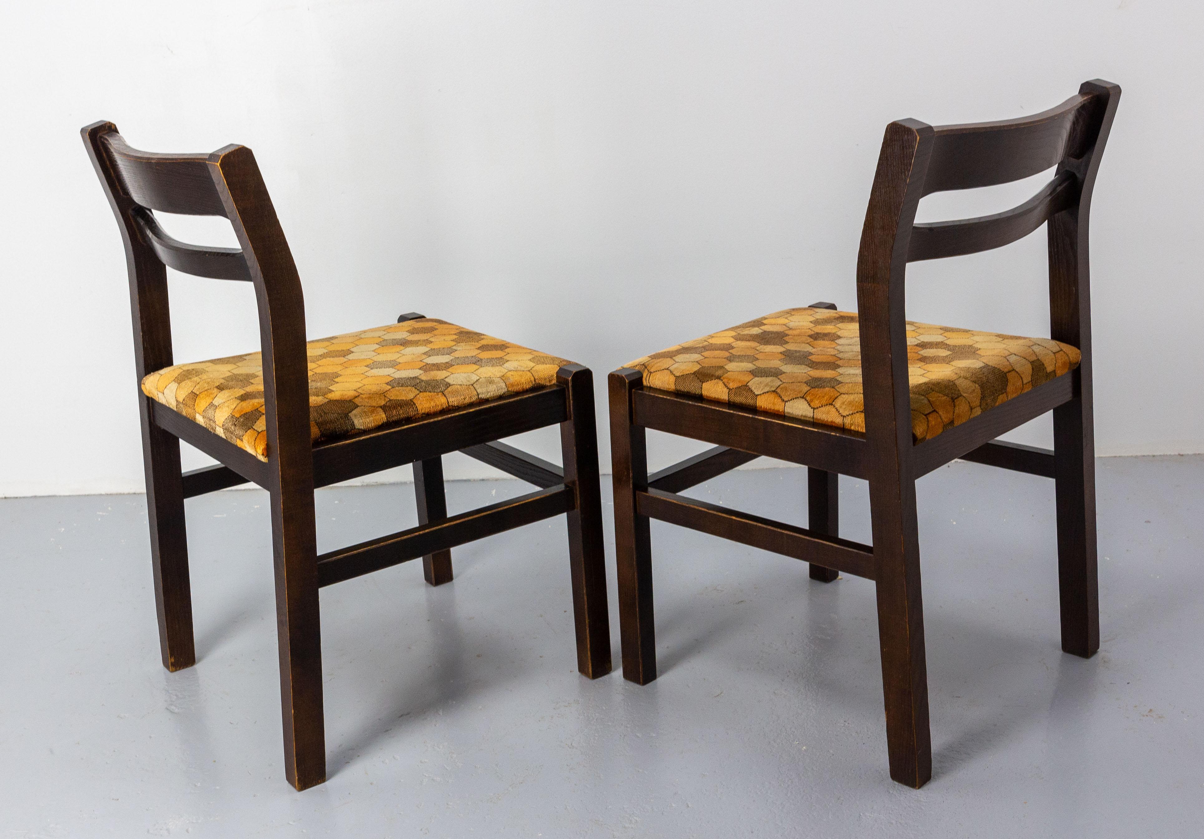 Fabric Two Mid-Century French Eight Chairs Upholstered to Recover For Sale