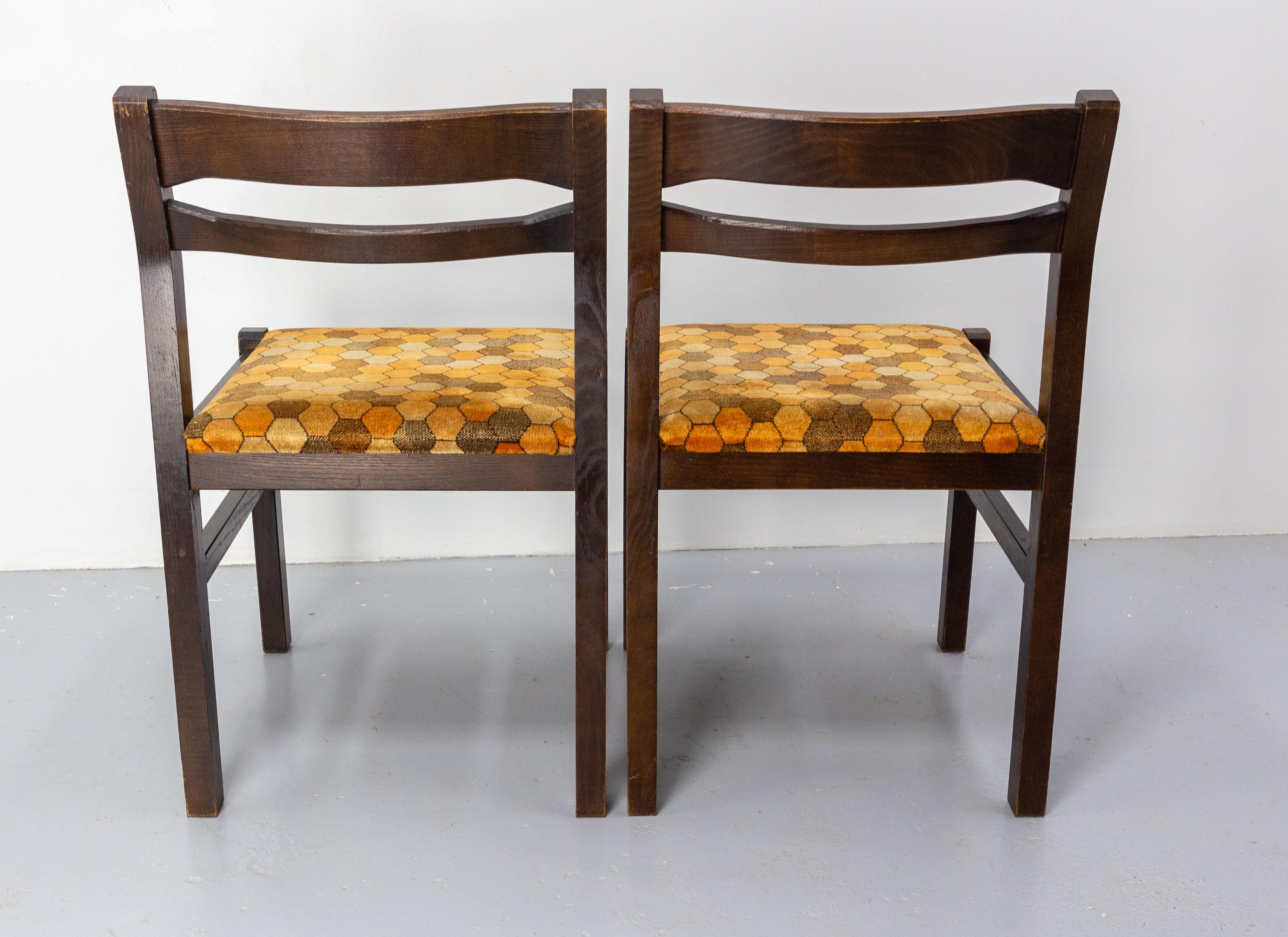 Two Mid-Century French Eight Chairs Upholstered to Recover For Sale 1
