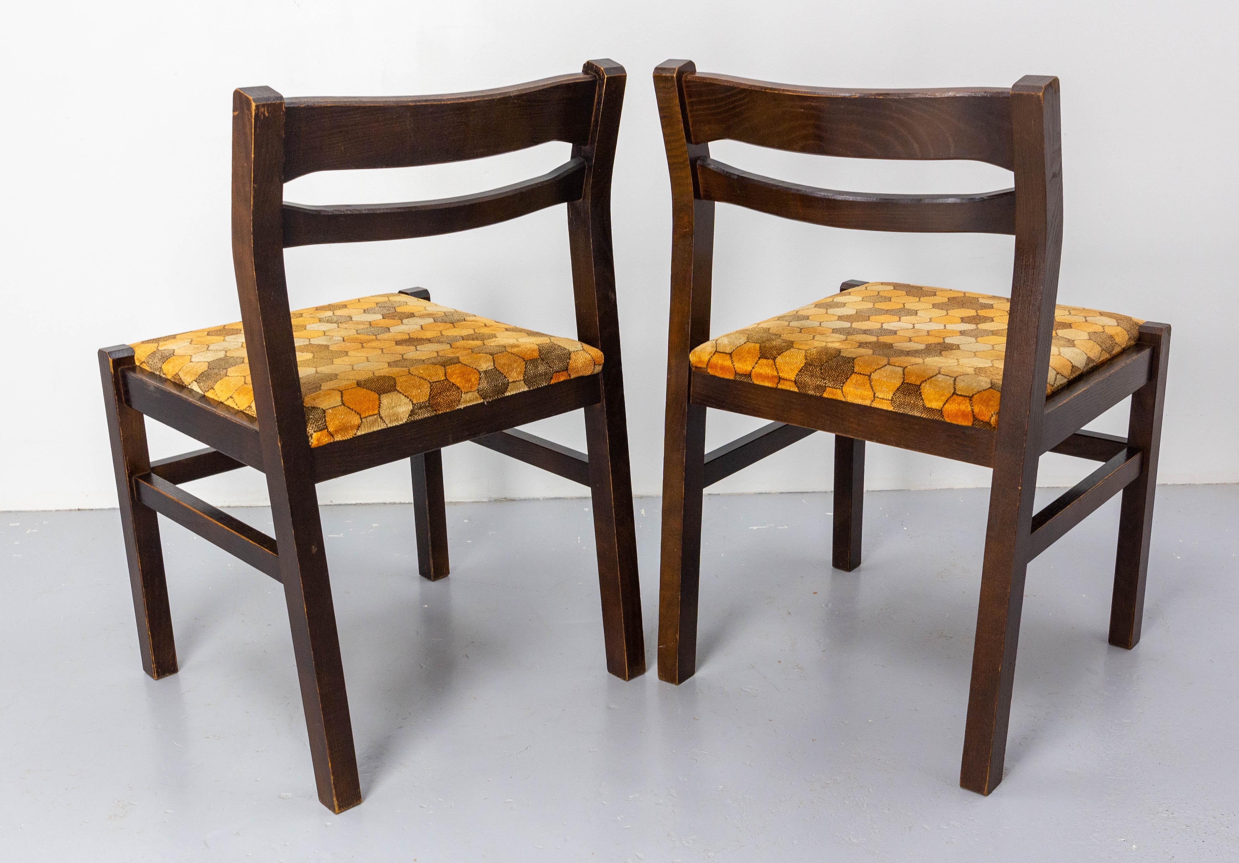 Two Mid-Century French Eight Chairs Upholstered to Recover For Sale 2