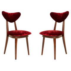 Zwei „Heart Chairs“ aus der Mitte des Jahrhunderts aus weichem FR-Samt von Dedar, Europa, 1960er Jahre