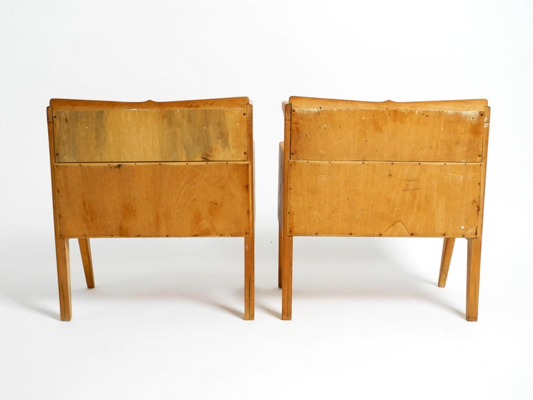 Two Mid Century Italian Bedside Tables Made of Oak with Teak Veneer and  Glass For Sale at 1stDibs