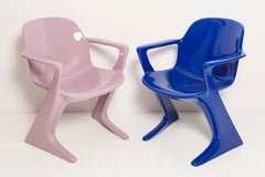 Two Mid-Century Lavender and Blue Kangaroo Chairs Ernst Moeckl, Germany, 1968
