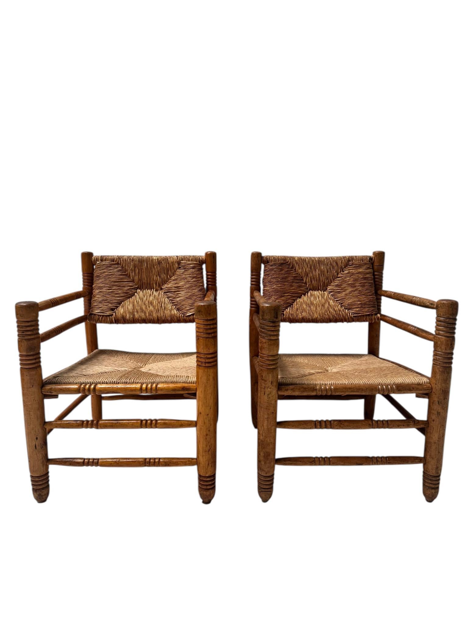 Two Mid-Century Modern Audoux-Minet Style Armchairs, 1950s (Moderne der Mitte des Jahrhunderts) im Angebot
