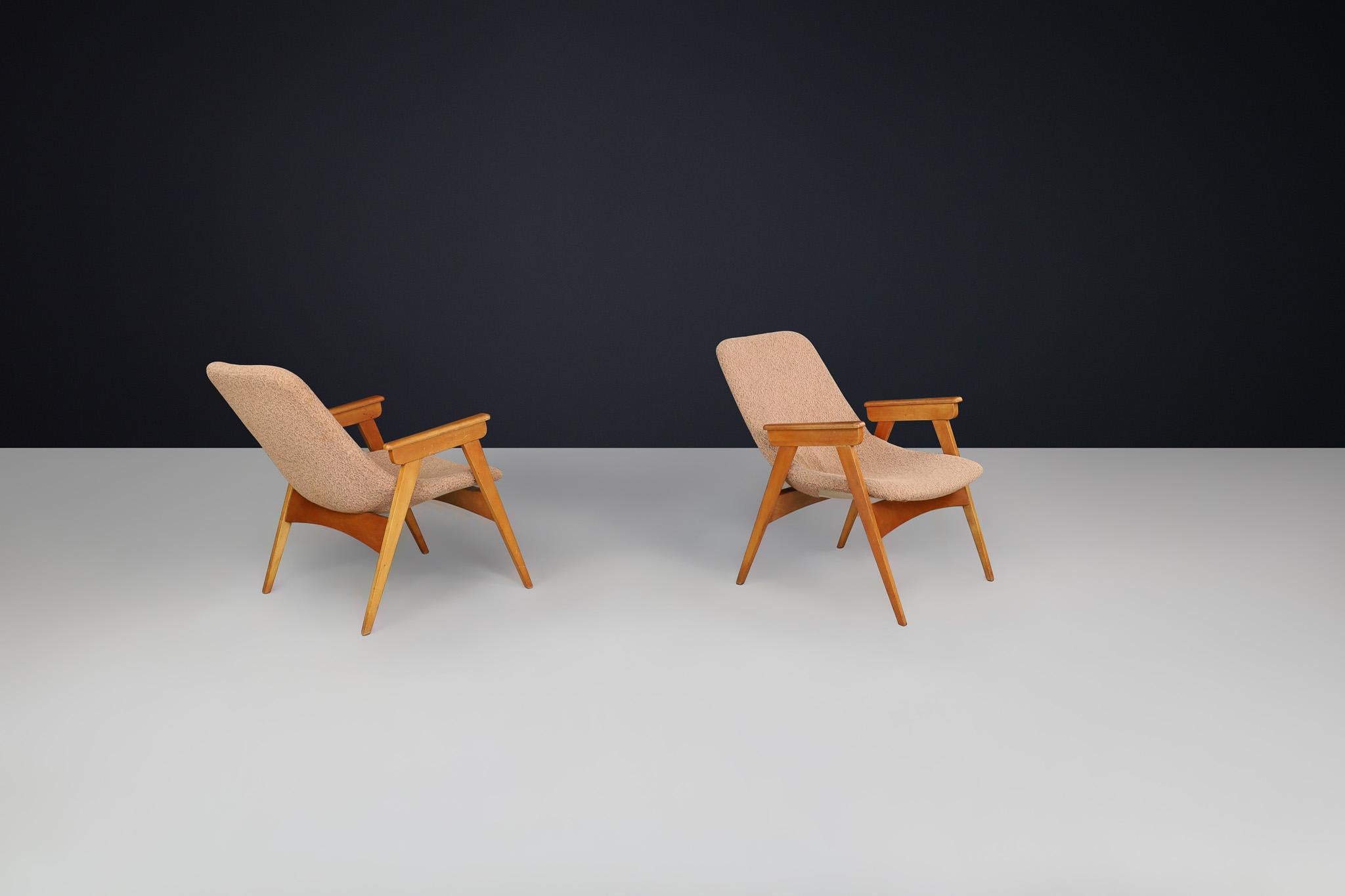 Deux fauteuils en hêtre et fibre de verre The Moderns - République tchèque, années 1950 en vente 1