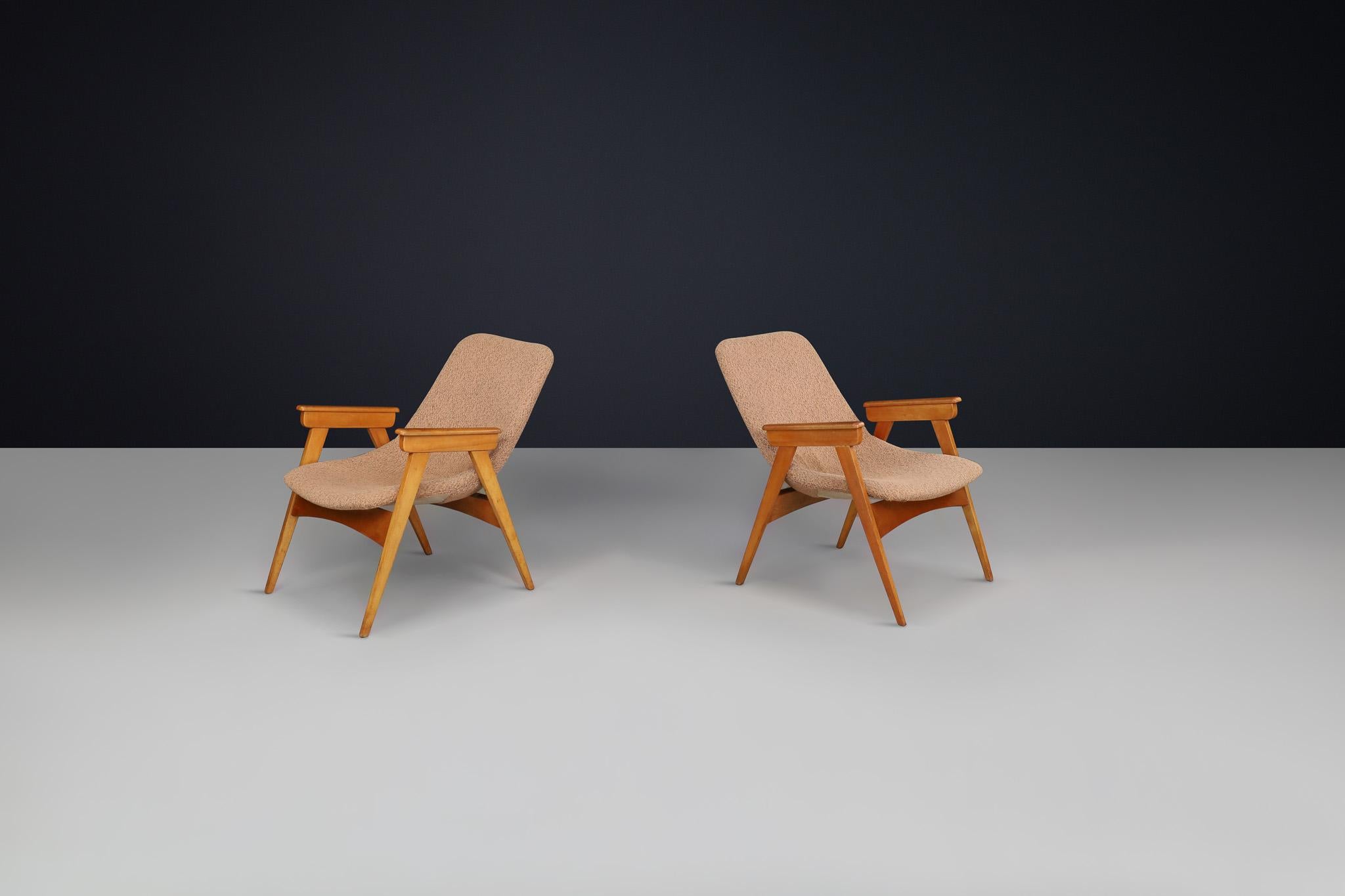 Deux fauteuils en hêtre et fibre de verre The Moderns - République tchèque, années 1950 en vente 2