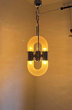 Two Mid-Century Modern Chandelier by Aldo Nason for Mazzega, Murano ca. 1968