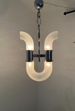 Two Mid-Century Modern Chandelier by Aldo Nason for Mazzega, Murano, ca. 1968