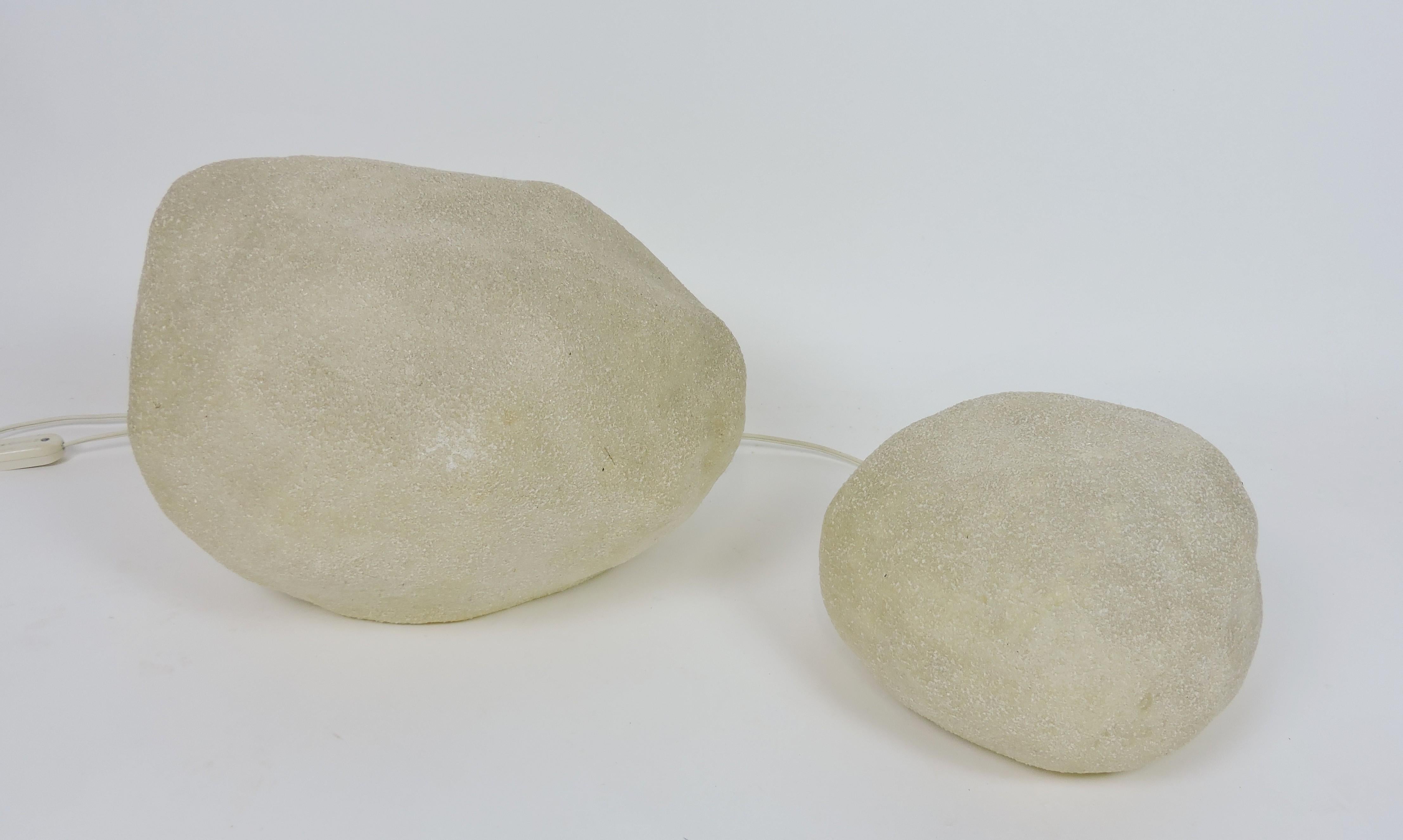 Two Mid-Century Modern Large Moon Rock Lamp Andre Cazenave Singleton 5 Available In Good Condition In Chesterfield, NJ