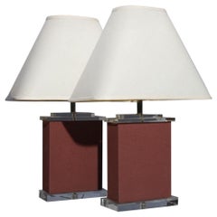 Two Mid-Century Modern Lucite Table Lamps, 20th Century