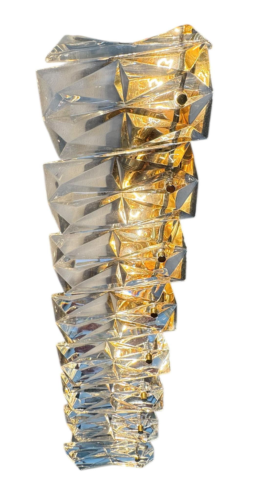 Two Mid-Century Modern Murano Glass Wall Lights or Sconces, 1960s For Sale 1
