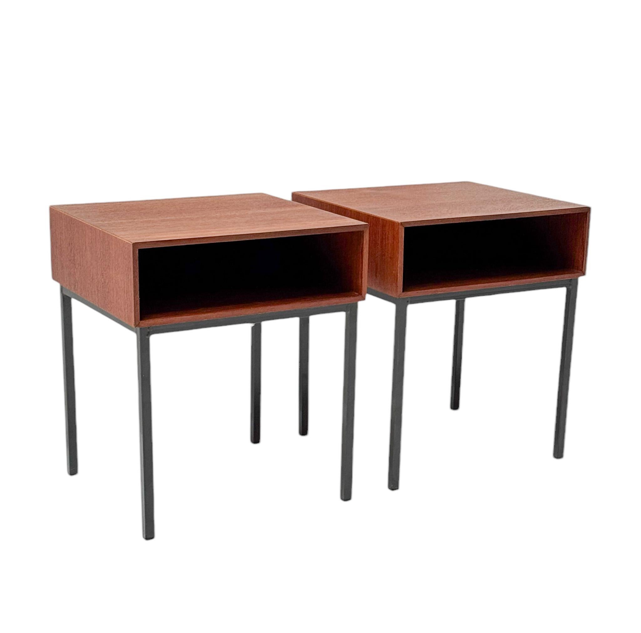European Two Mid-Century Modern Nightstands or Bedside Tables, 1960s