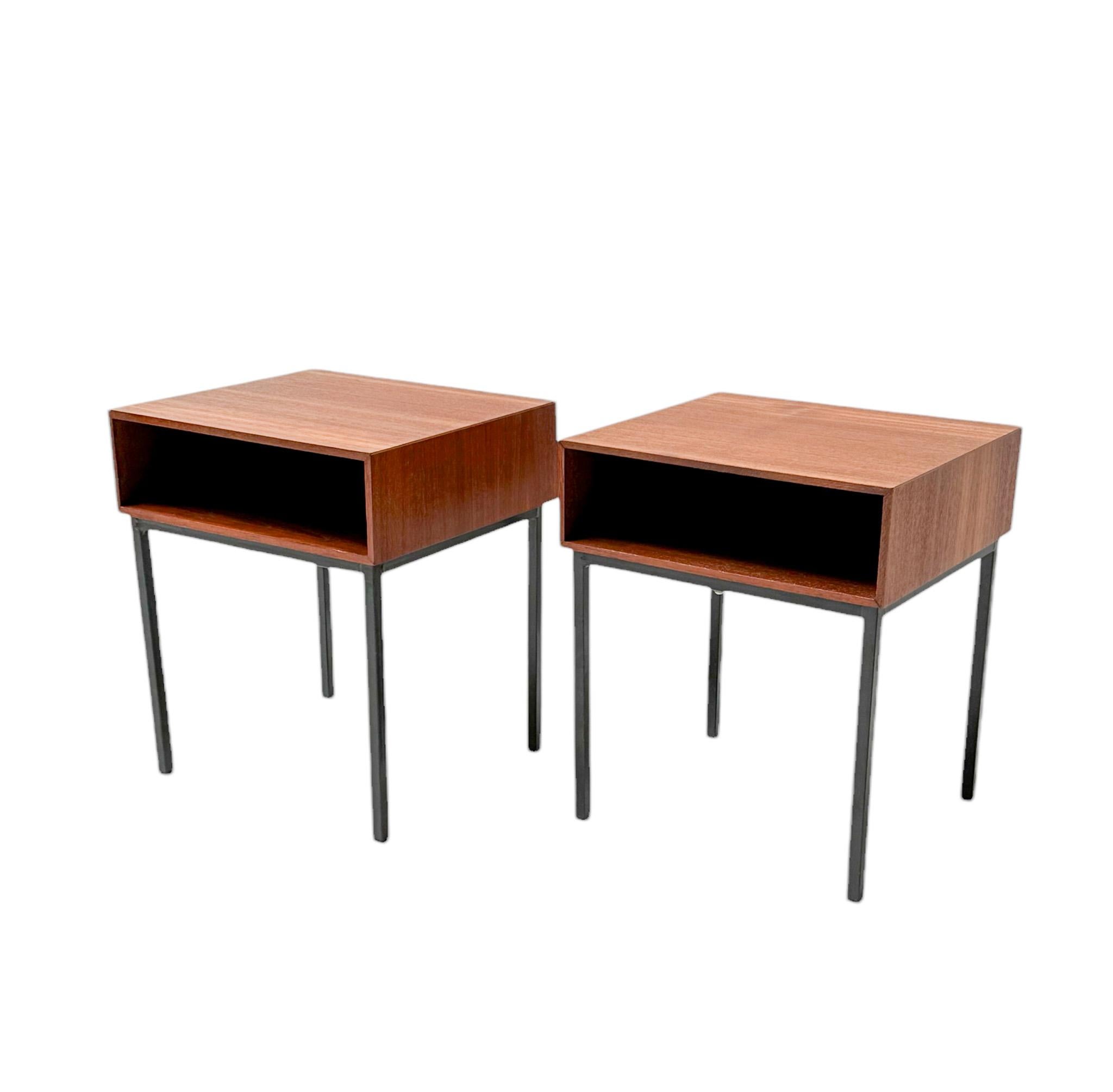 Two Mid-Century Modern Nightstands or Bedside Tables, 1960s 1