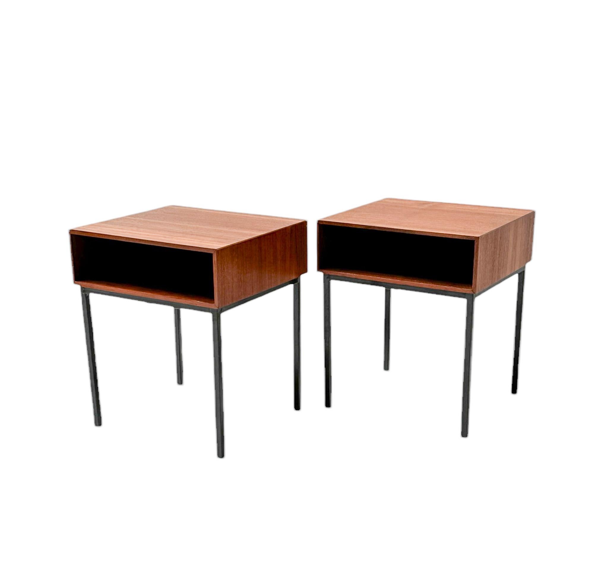 Two Mid-Century Modern Nightstands or Bedside Tables, 1960s 2