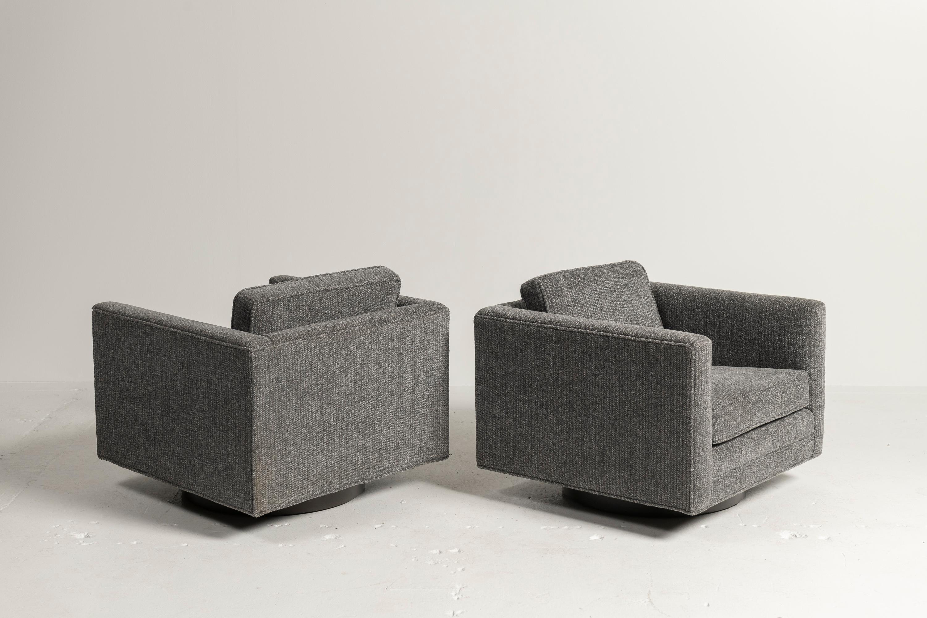 Mid-Century Modern Deux chaises cubiques pivotantes The Moderns, modèle 1461, par Harvey Probber, années 1950 en vente