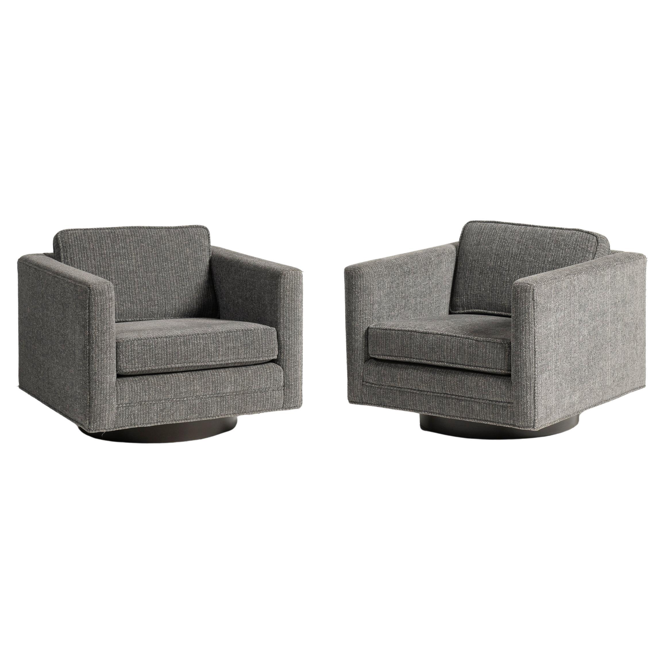Two Mid-Century Modern Swivel Cube Chairs, Model 1461, by Harvey Probber, 1950s