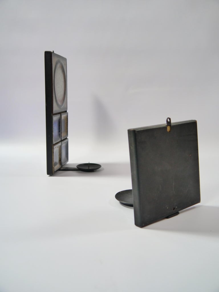 Two Mid-Century Modern Wall Candleholders by Konrad Galaaen, Norway 1960s In Good Condition For Sale In Barcelona, ES
