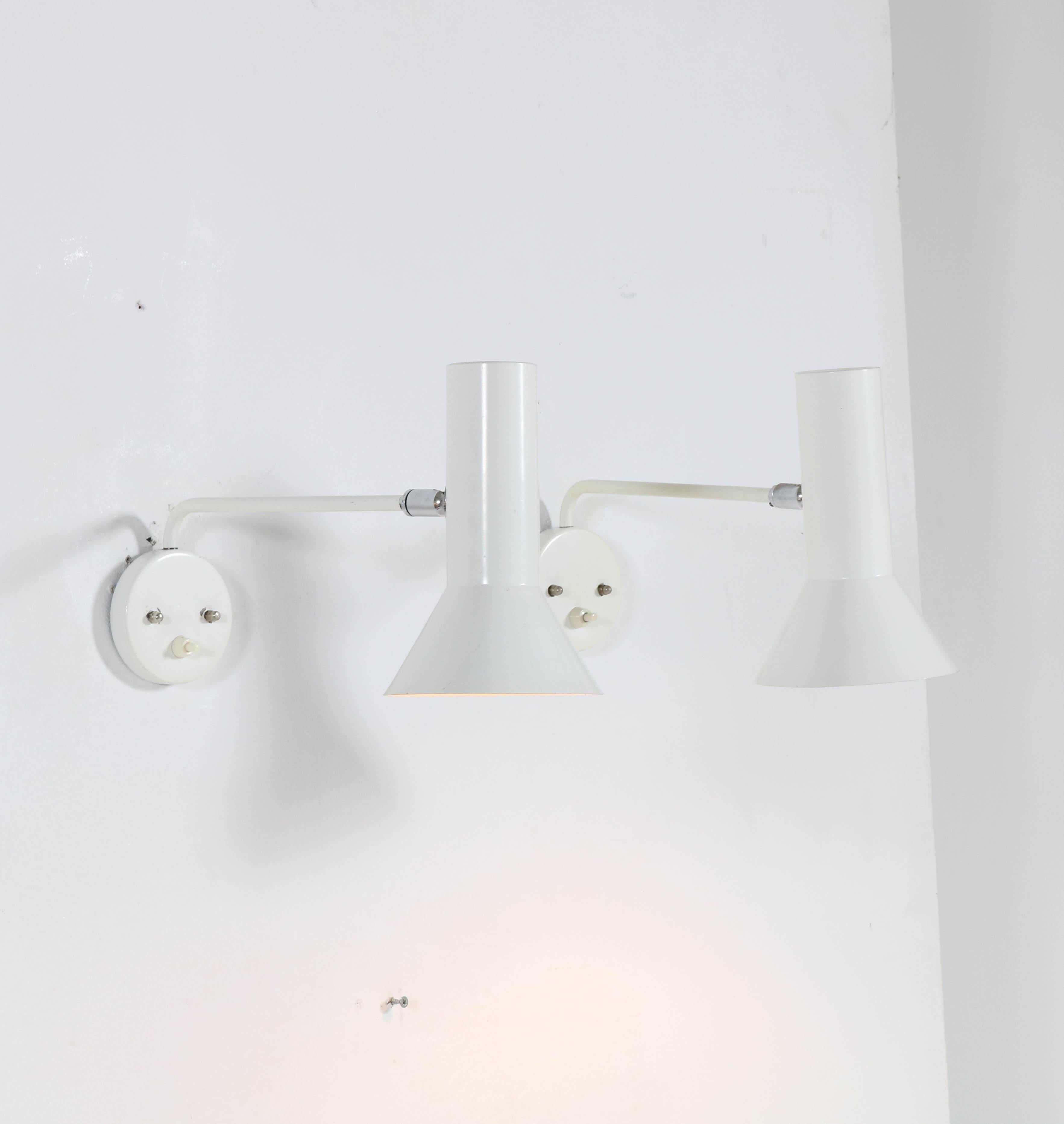 Dutch Two Mid-Century Modern Wall Lights or Sconces by RAAK, Amsterdam, 1960s