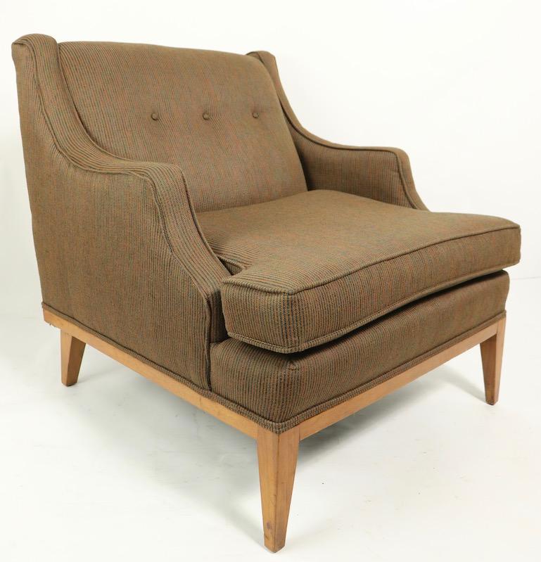 Deux chaises de salon Mr. & Mrs. Club du milieu du siècle attribuées à Gimson Slater Bon état - En vente à New York, NY