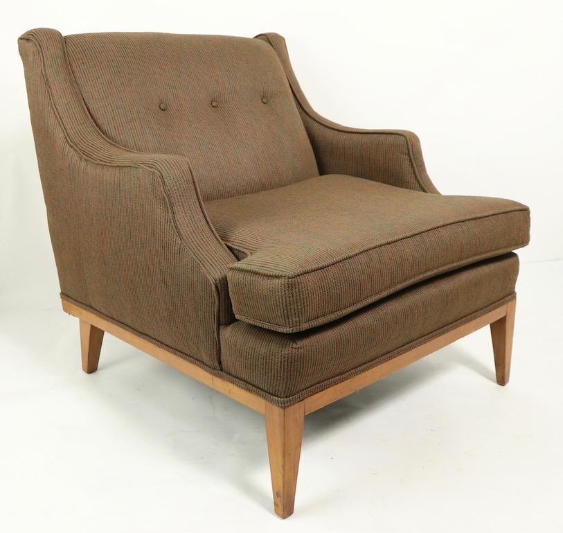 English Two Mid Century  Mr. & Mrs. Club Lounge Chairs Attributed to Gimson Slater For Sale