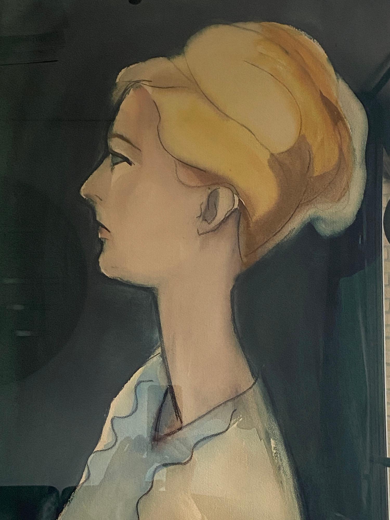 Two Mid Century Portraits Framed of Artist Uta Majmudra in the 1960s 4