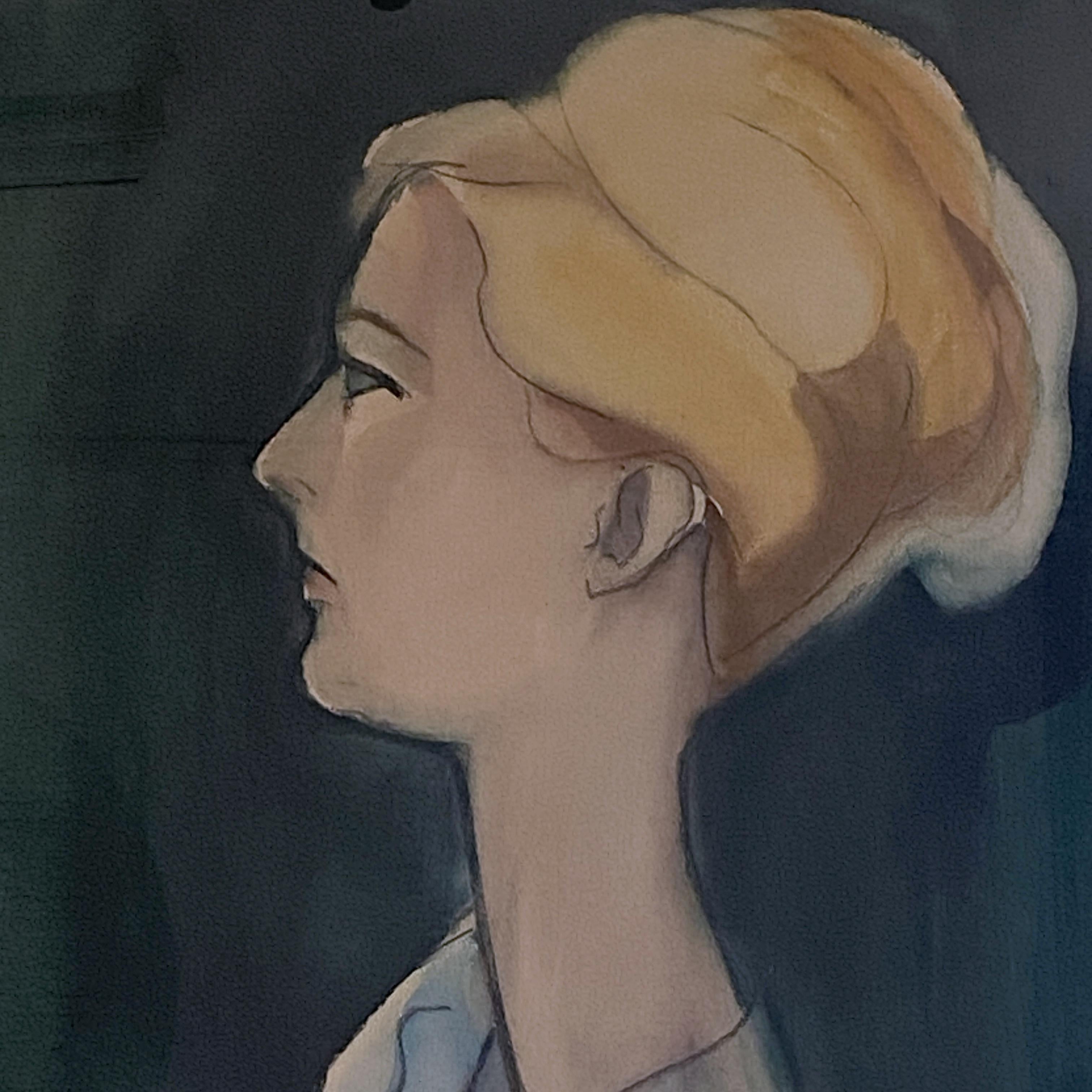 Two Mid Century Portraits Framed of Artist Uta Majmudra in the 1960s 5