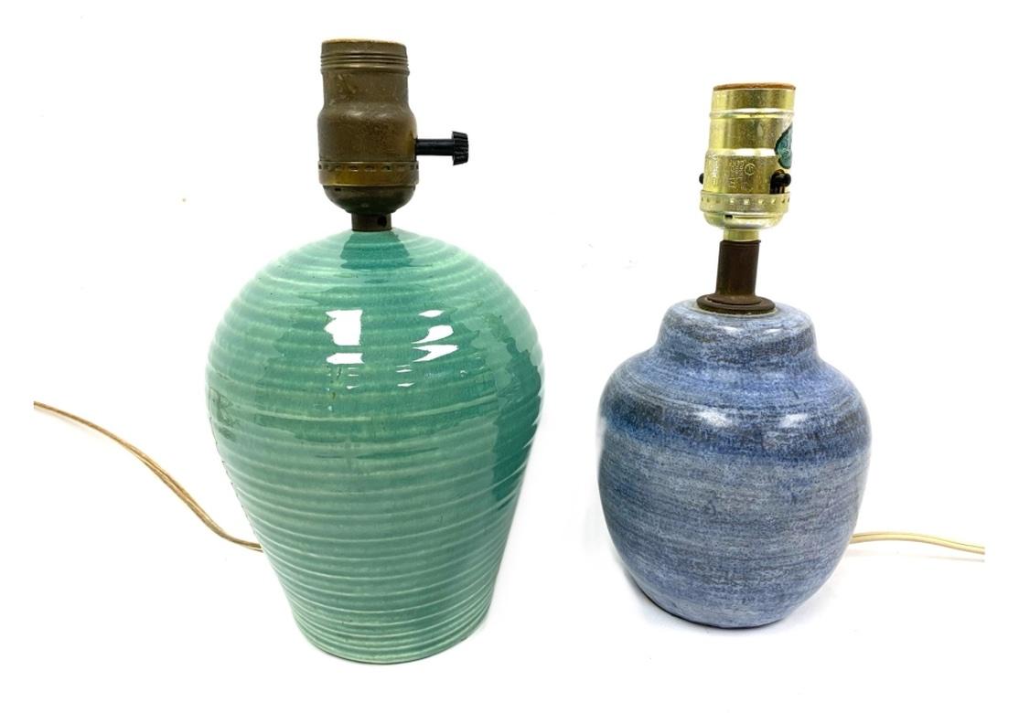 Dos lámparas de sobremesa de cerámica de mediados de siglo en venta 3