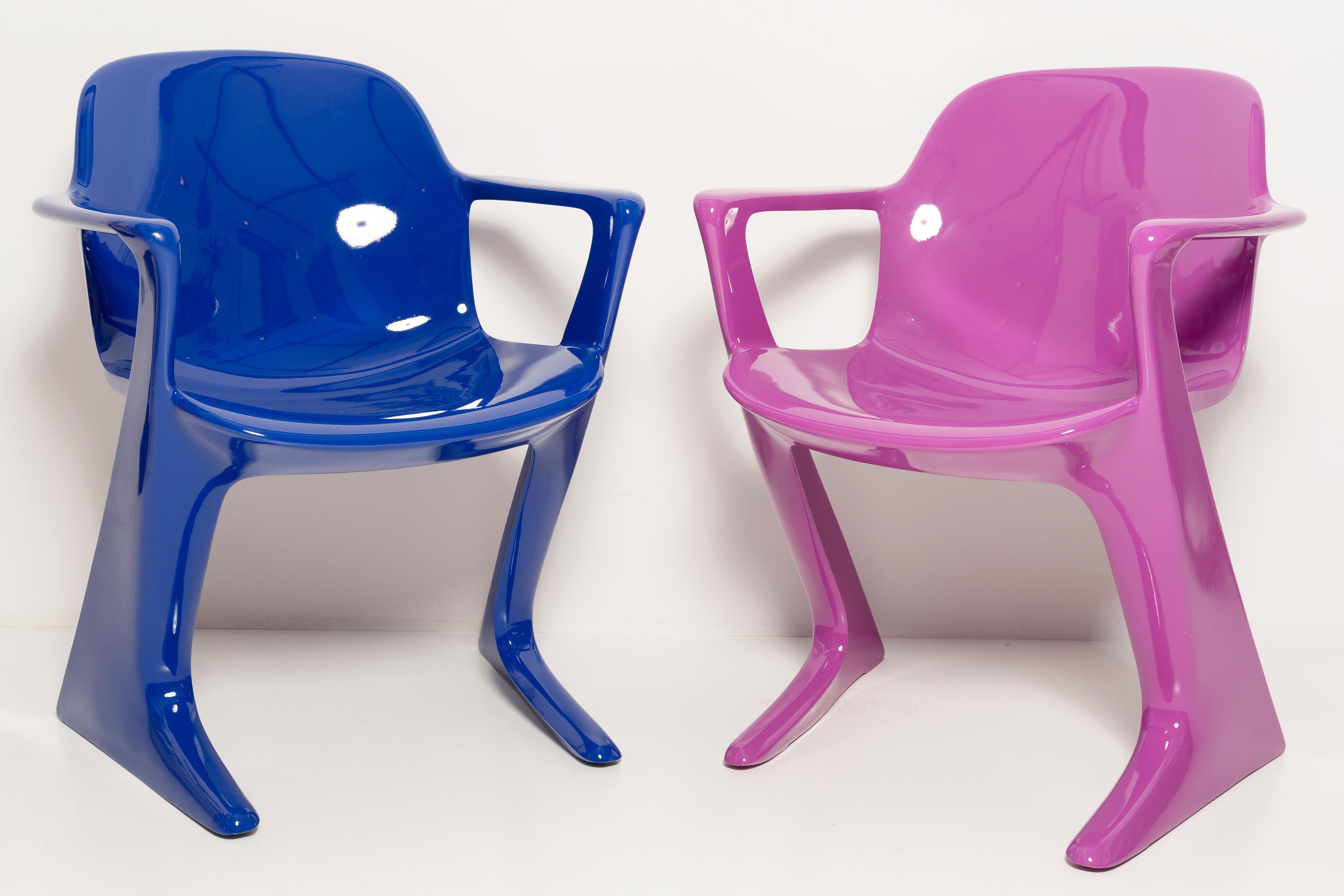 Mid-Century Modern Two Mid-Century Purple and Blue Kangaroo Chairs, Ernst Moeckl, Germany, 1968 For Sale