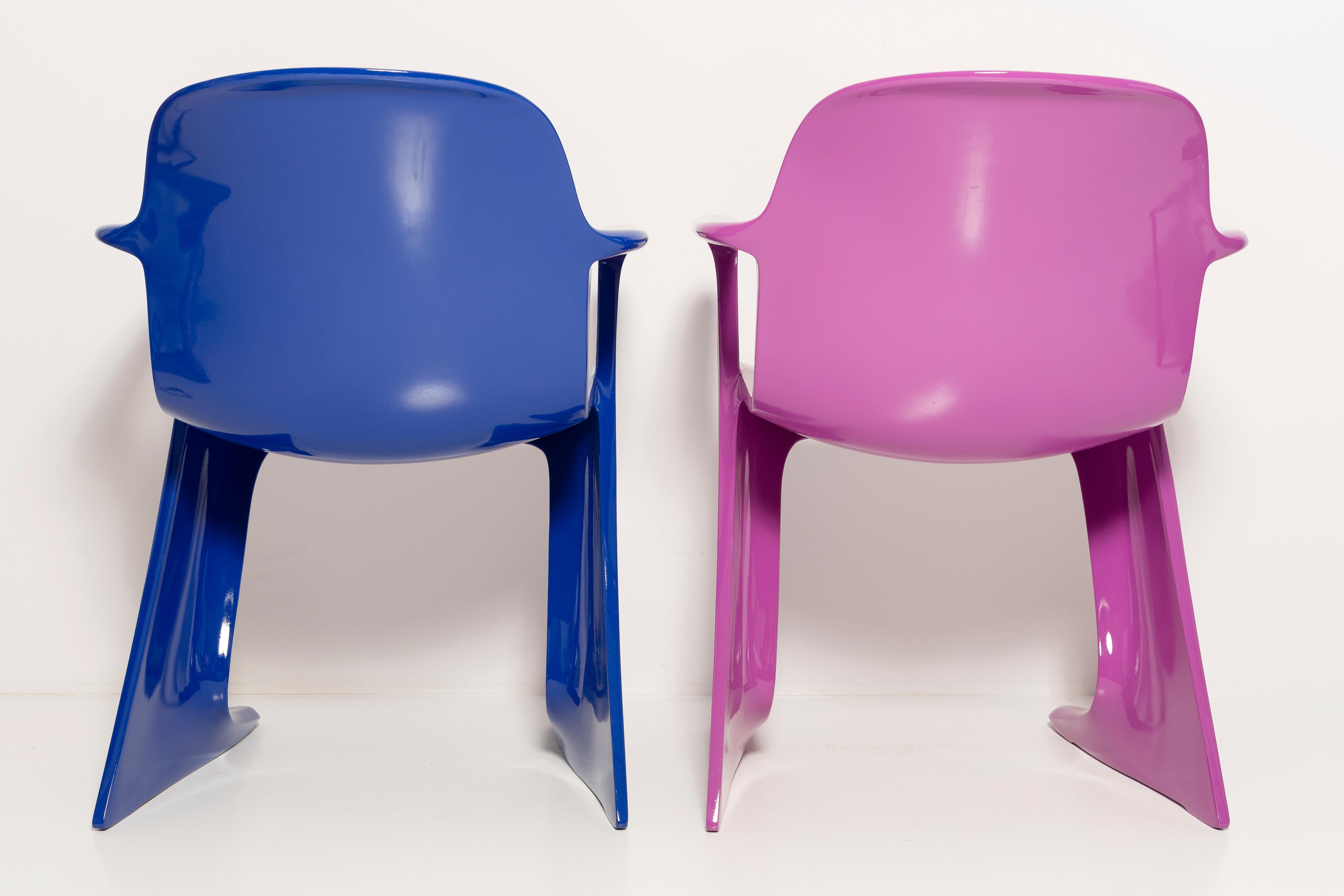 Two Mid-Century Purple and Blue Kangaroo Chairs, Ernst Moeckl, Germany, 1968 For Sale 2