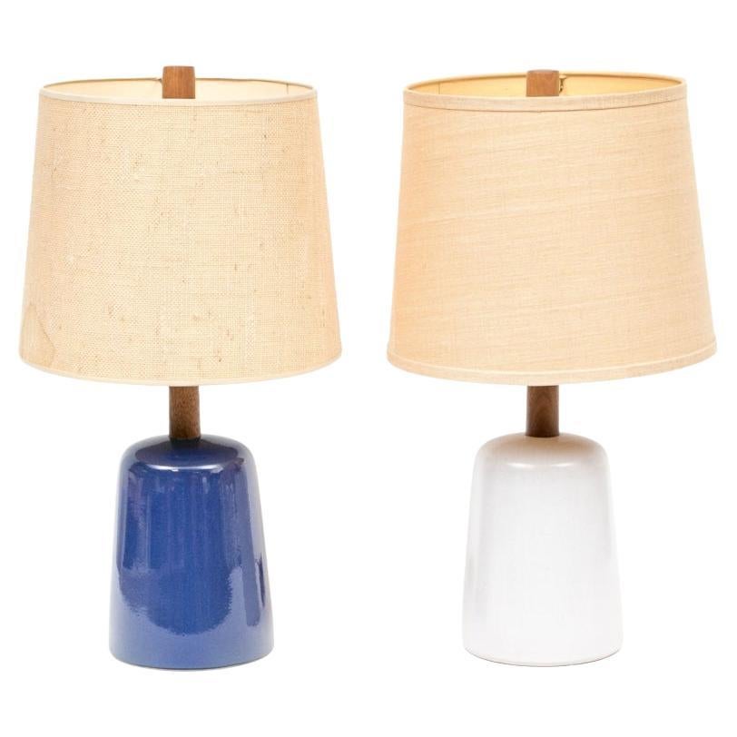 Deux lampes de table en céramique Martz signées du milieu du siècle