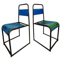 Two Mid-Century Steel Chairs, Indian Terrace / Garden Chairs, Kalisari