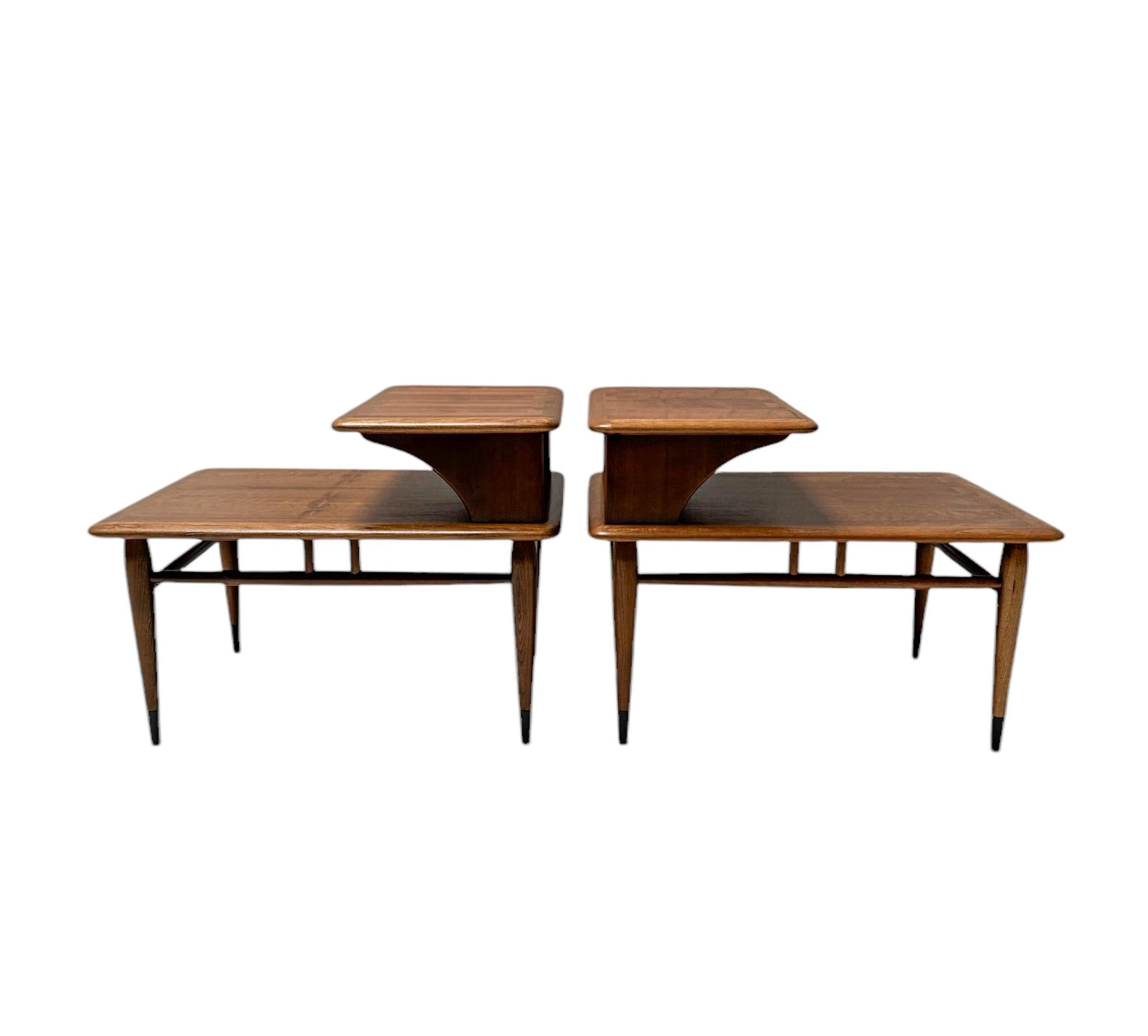 American Two Mid-Century  Step End Tables by Andre Bus for Lane Acclaim Furniture, 1950s