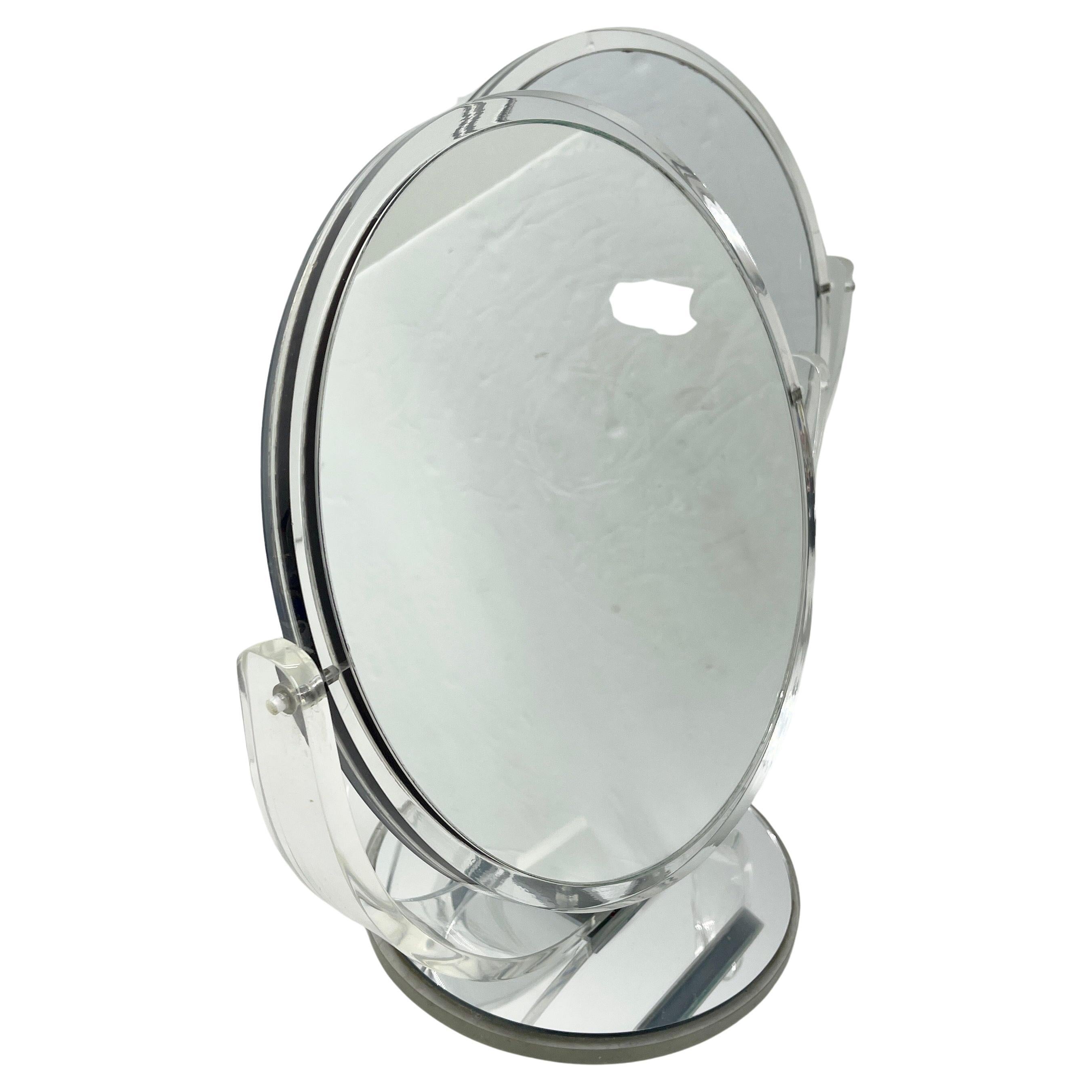 Mid-Century Modern Two Mid-Century Two-Sided Lucite Vanity Table Mirrors For Sale