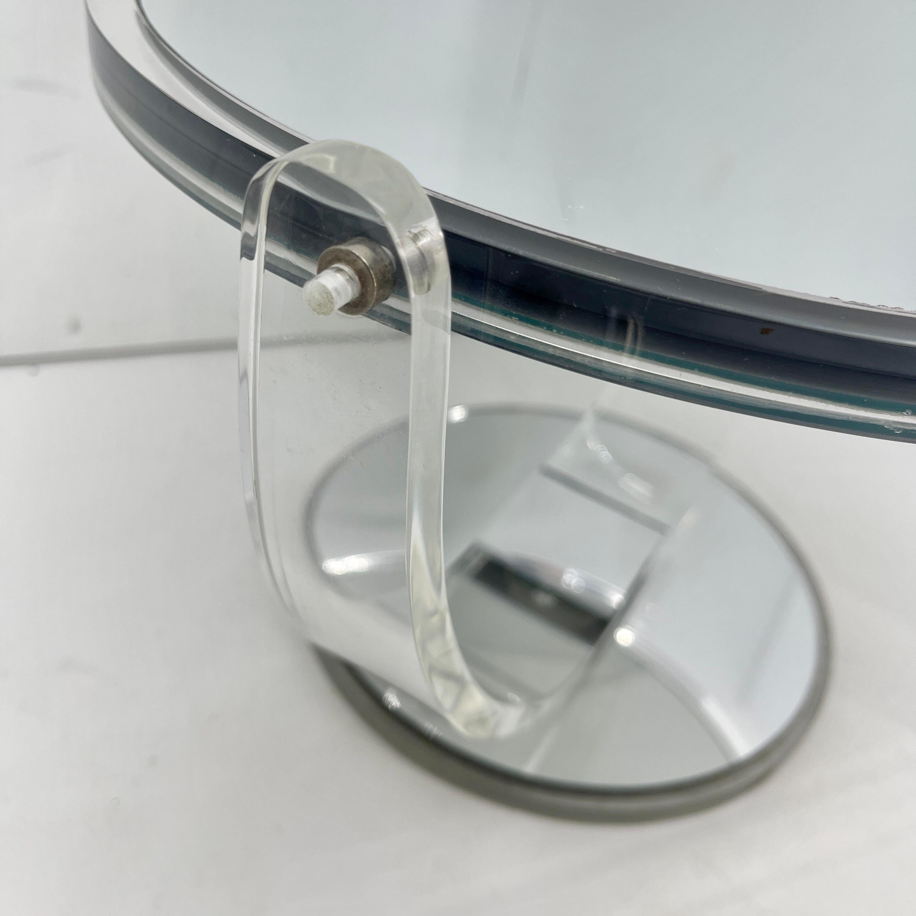 Two Mid-Century Two-Sided Lucite Vanity Table Mirrors For Sale 1
