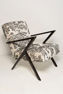 Due poltrone Zet di metà secolo, Tiger Mountain Jacquard di Dedar, anni '70, Europa