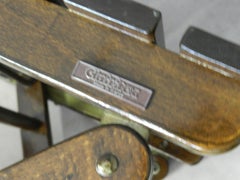 Two Midcentury French Adjustable Stool or Folding Side Table by Clairitex