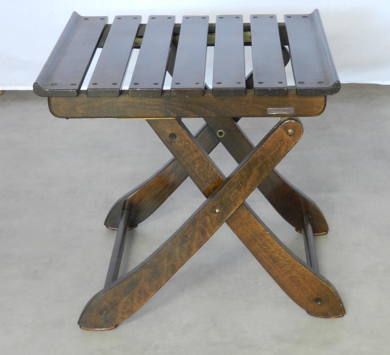 20th Century Two Midcentury French Adjustable Stool or Folding Side Table by Clairitex